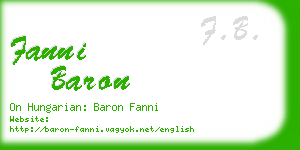 fanni baron business card